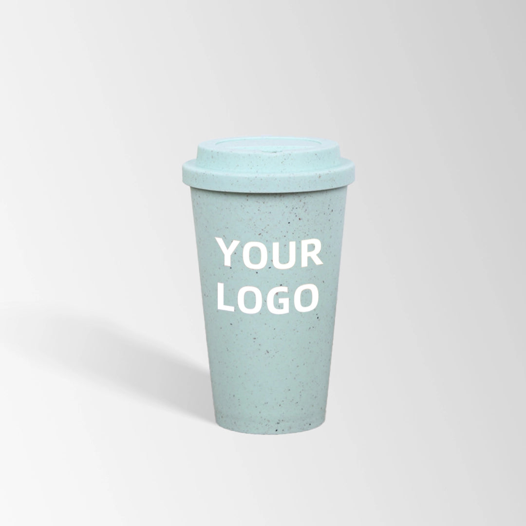 green eco-friendly wheat straw travel cup