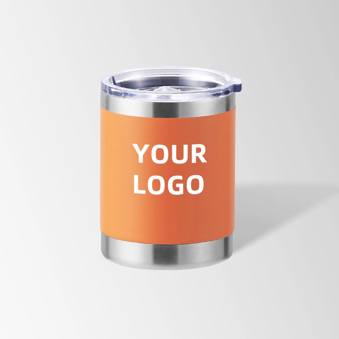 Orange travel coffee tumbler custom logo