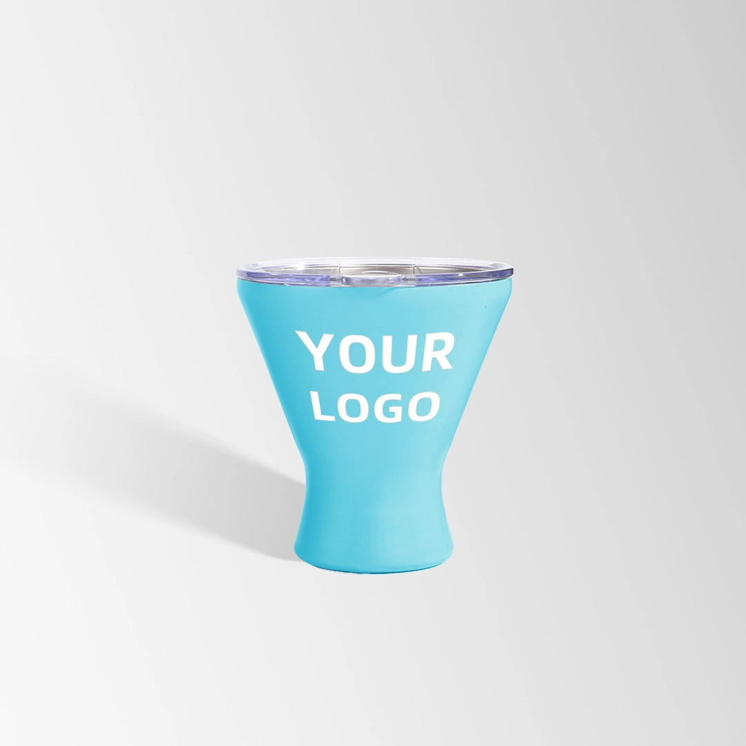 Lake blue martini tumbler custom logo