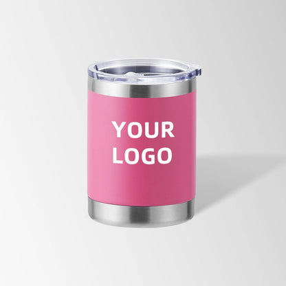 Hot pink travel coffee tumbler custom logo
