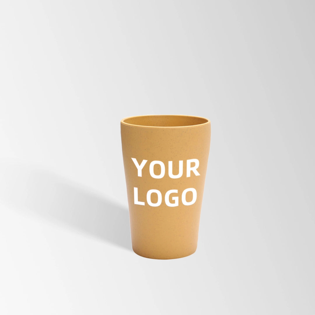 yellow slim wheat straw reusable plastic cup custom logo