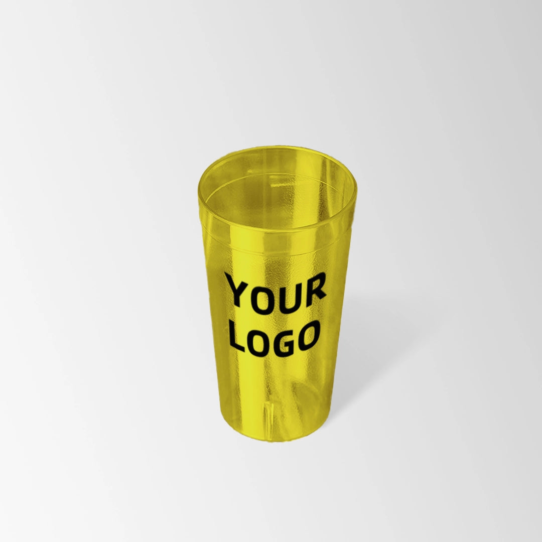 yellow SAN plastic textured tumbler custom logo