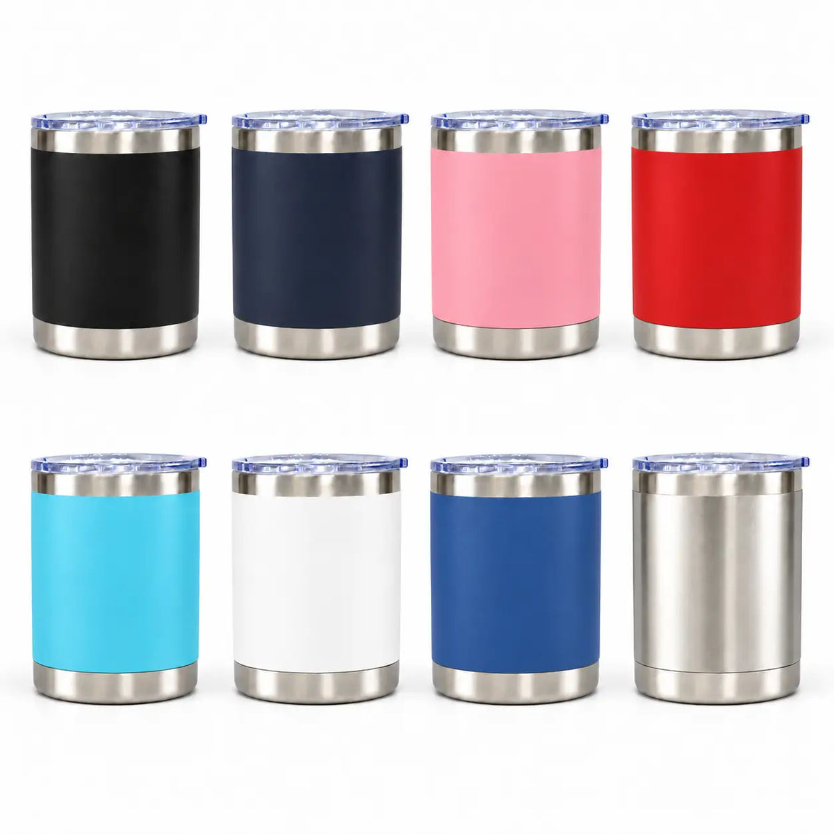 Assorted color 12oz lowball tumbler bulk custom logo