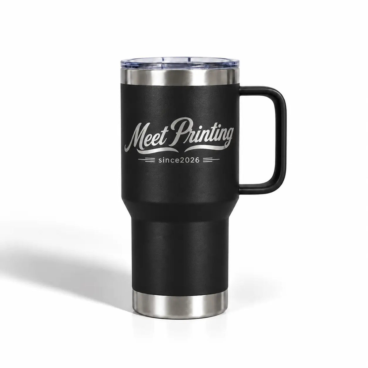 Black Meet Printing Logo Tumbler With Handle