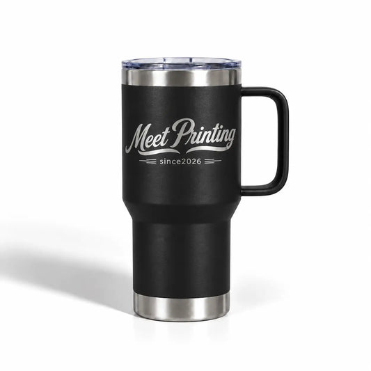 Black Meet Printing Logo Tumbler With Handle