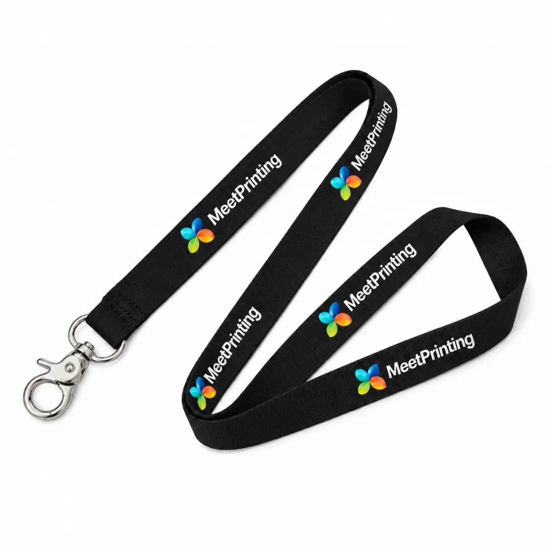 Black custom lanyard with logo