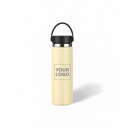 Cream White insulated water bottle custom logo