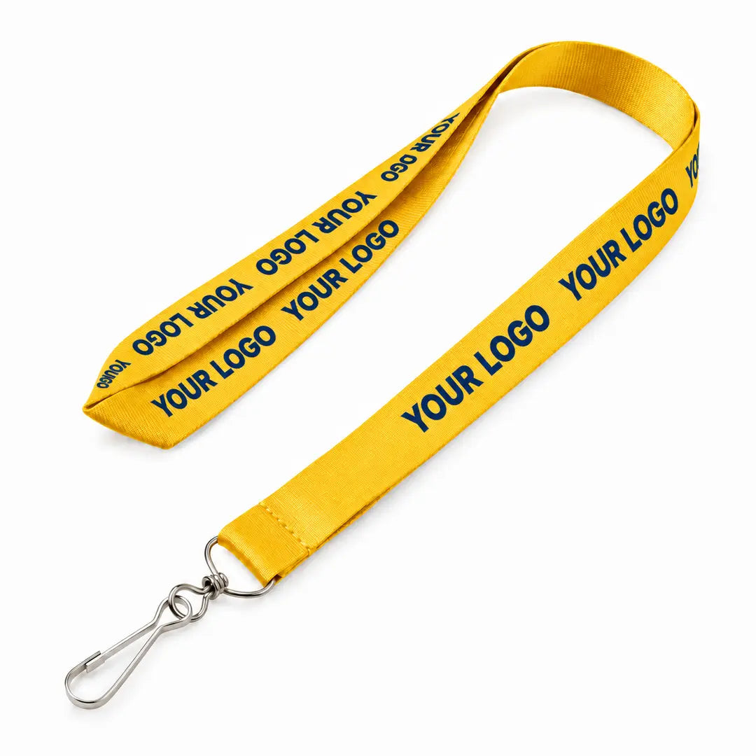 Custom Nylon Lanyard Yellow Logo