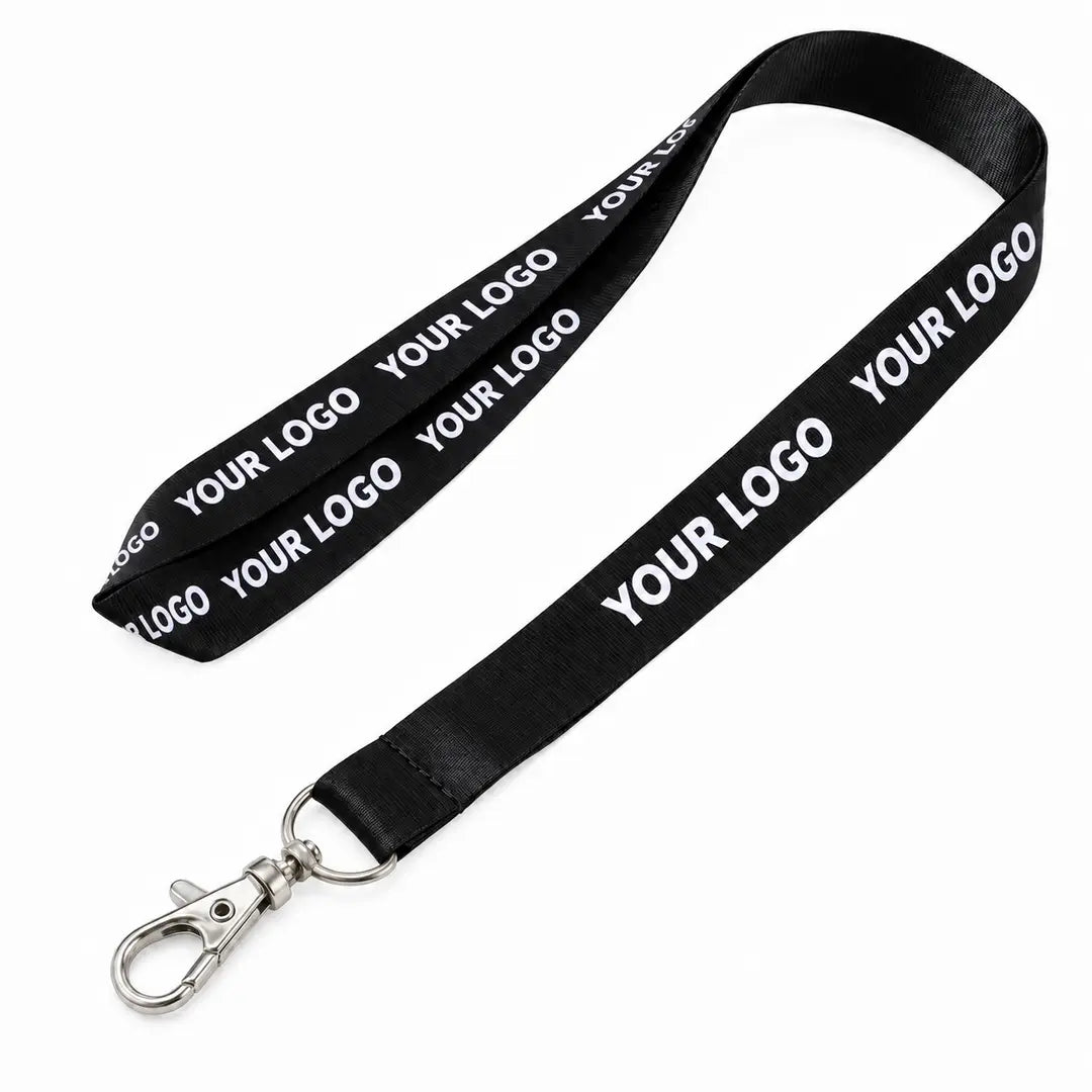 Custom Nylon Lanyard Black Logo