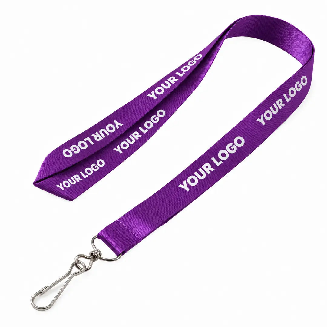 Custom Nylon Lanyard Purple Logo