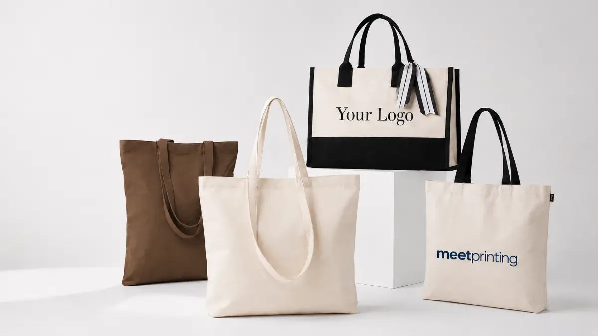 Custom cotton tote bags with logo printing