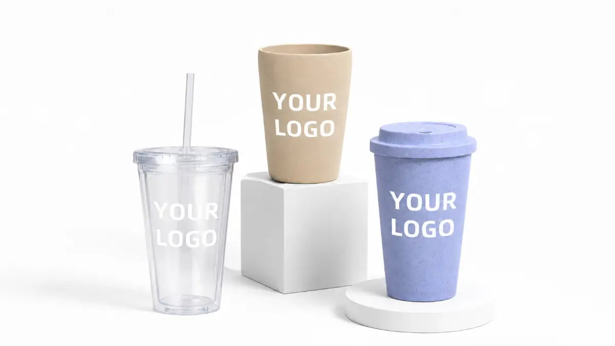 Custom plastic tumblers and cups with logo collection