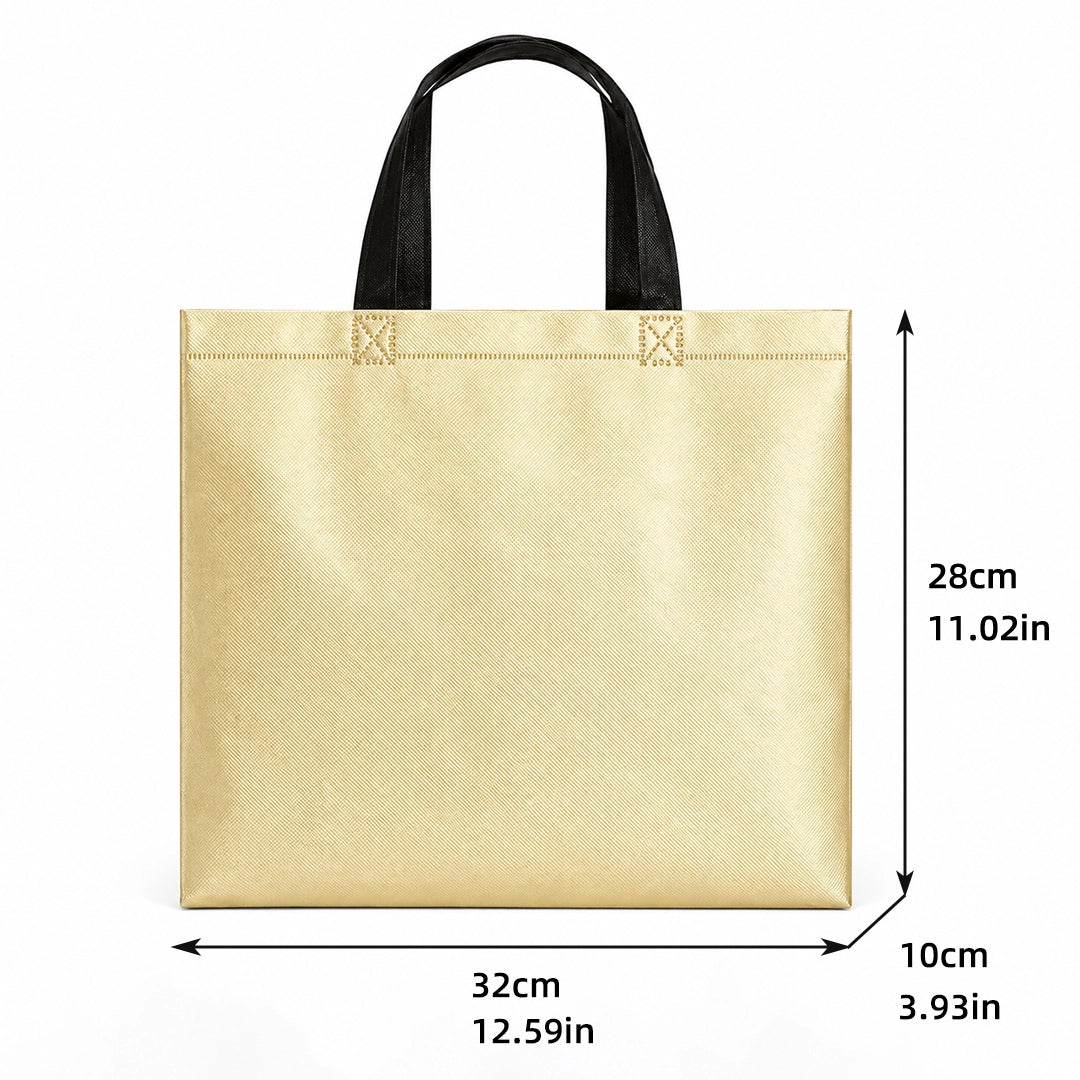 Gold laminated PP non-woven tote bag size view