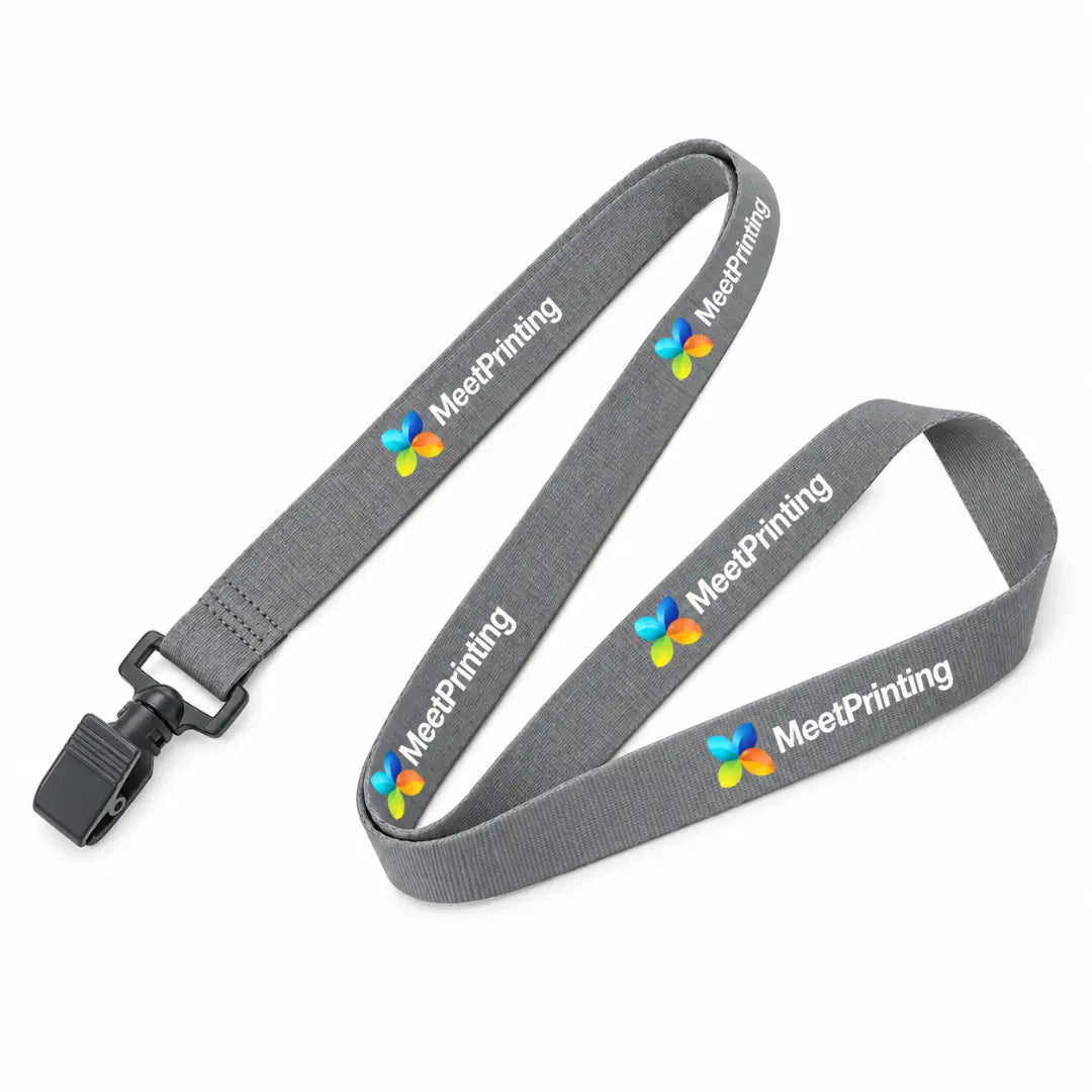 Gray custom lanyard with logo