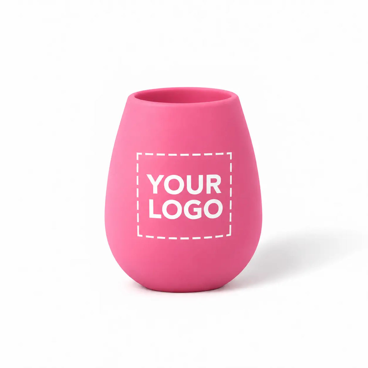 Hot pink silicone stemless wine tumbler custom logo