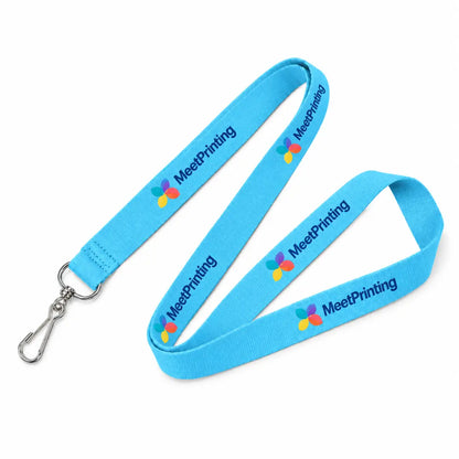 Light Blue custom lanyard with logo
