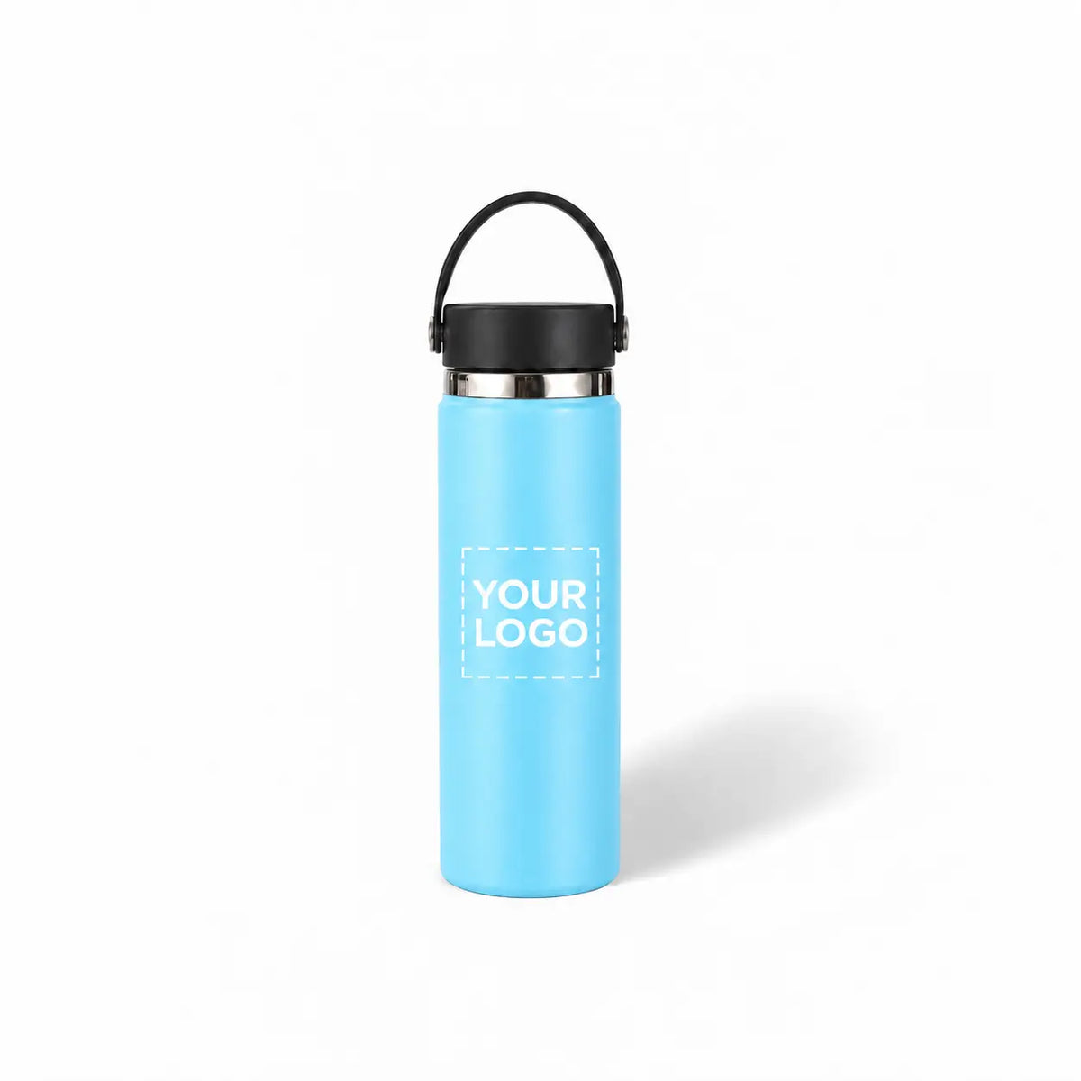 Light Blue insulated water bottle custom logo