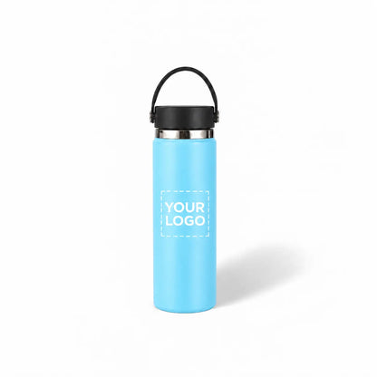 Light Blue insulated water bottle custom logo