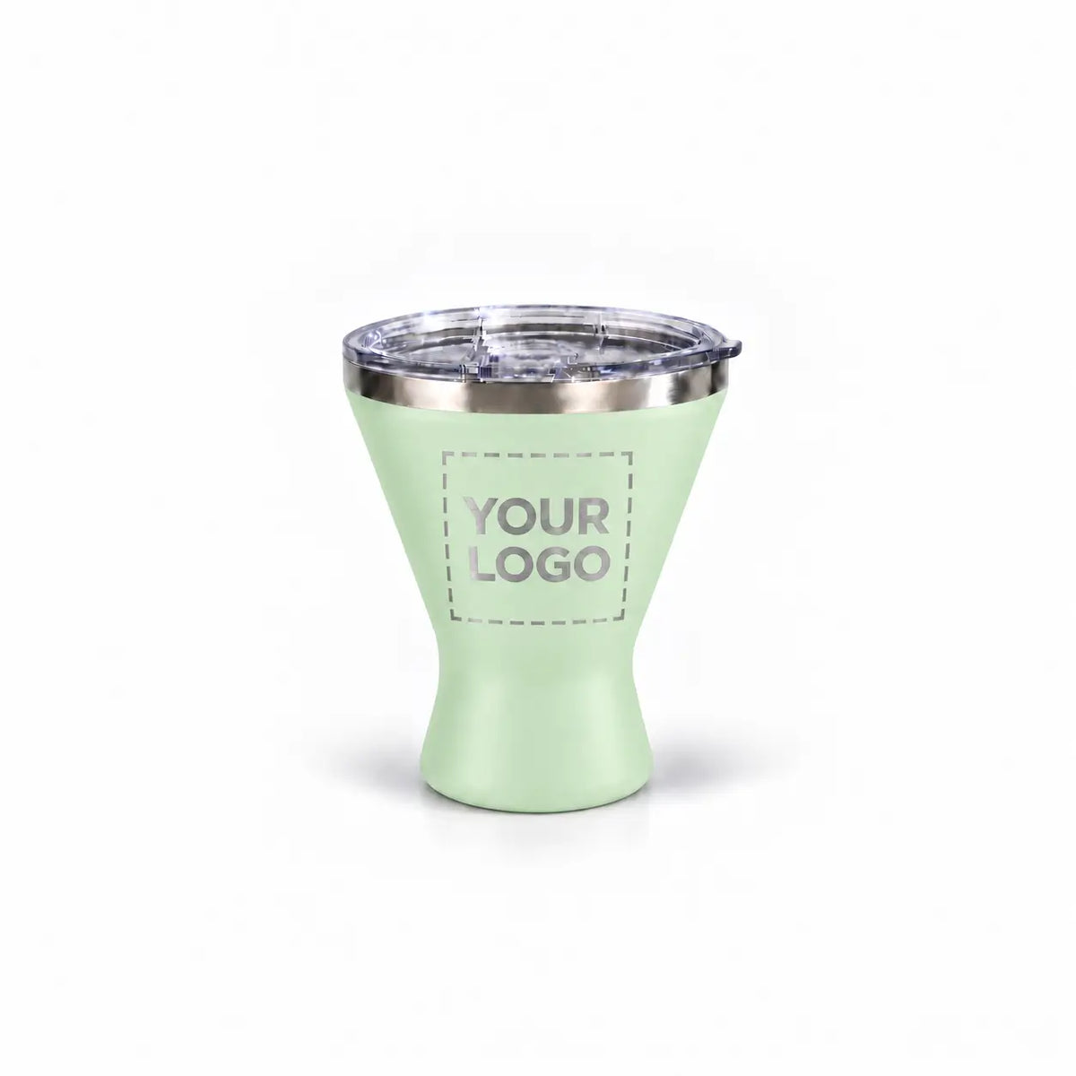 Light Green martini tumbler custom logo