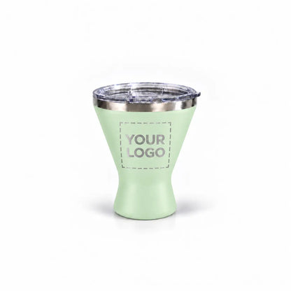 Light Green martini tumbler custom logo