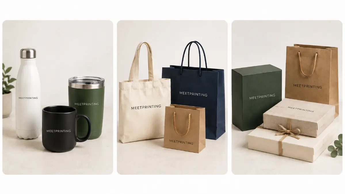 MeetPrinting custom drinkware、bags、and packaging