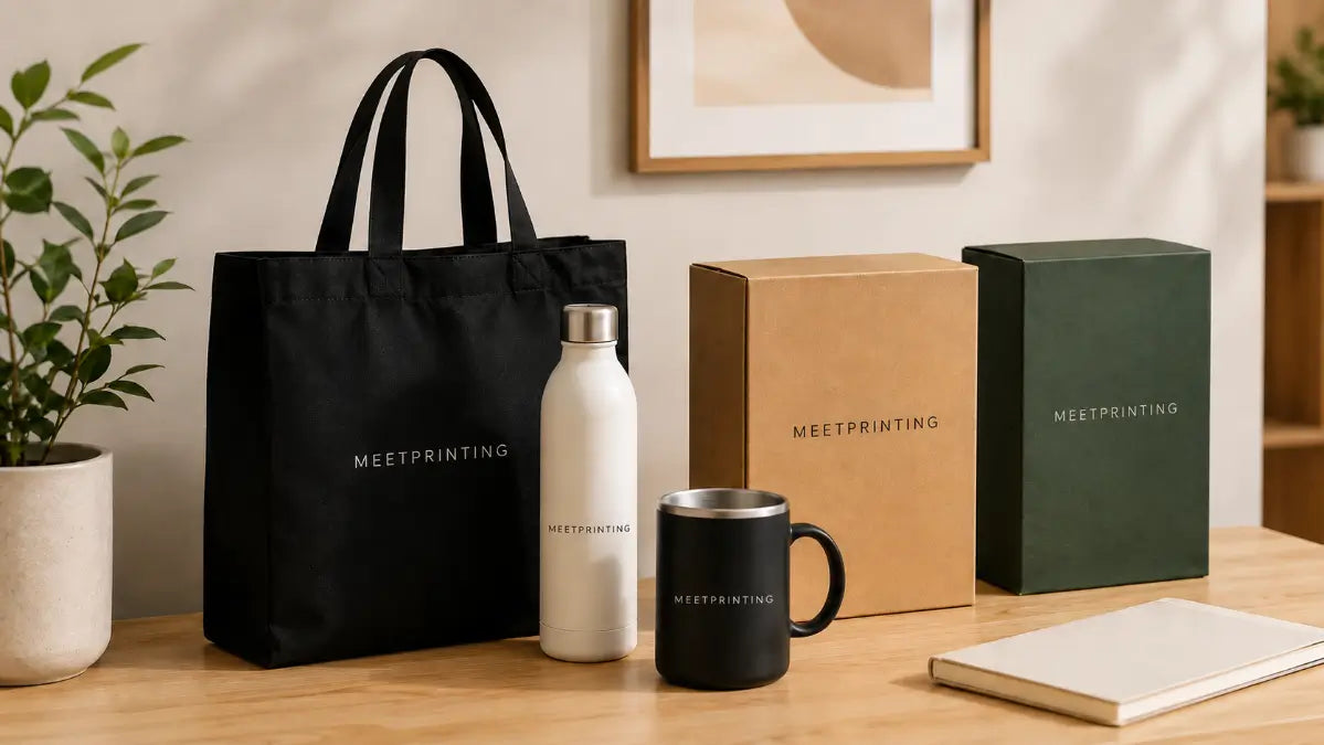 MeetPrinting custom drinkware, bags, and packaging gifts