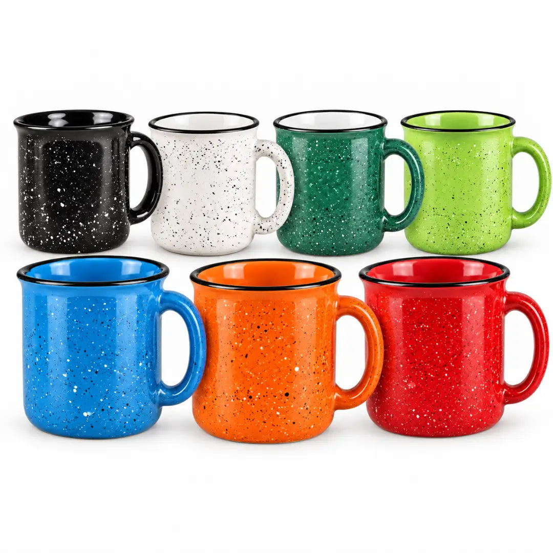 Multi-color 15oz. custom camping ceramic mugs