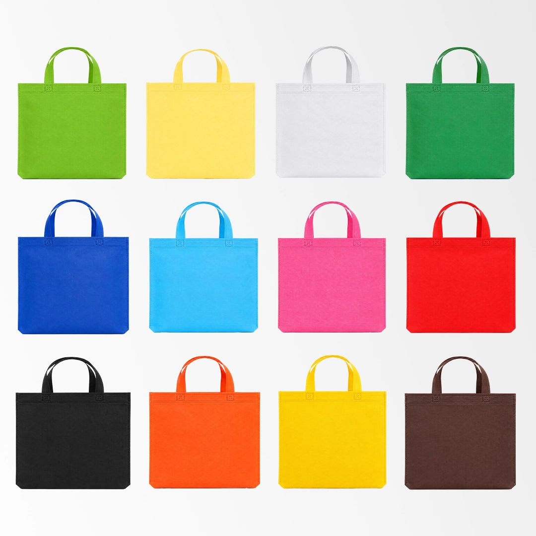 Multi color short handle non-woven tote bag collection