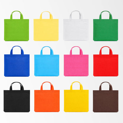 Multi color short handle non-woven tote bag collection