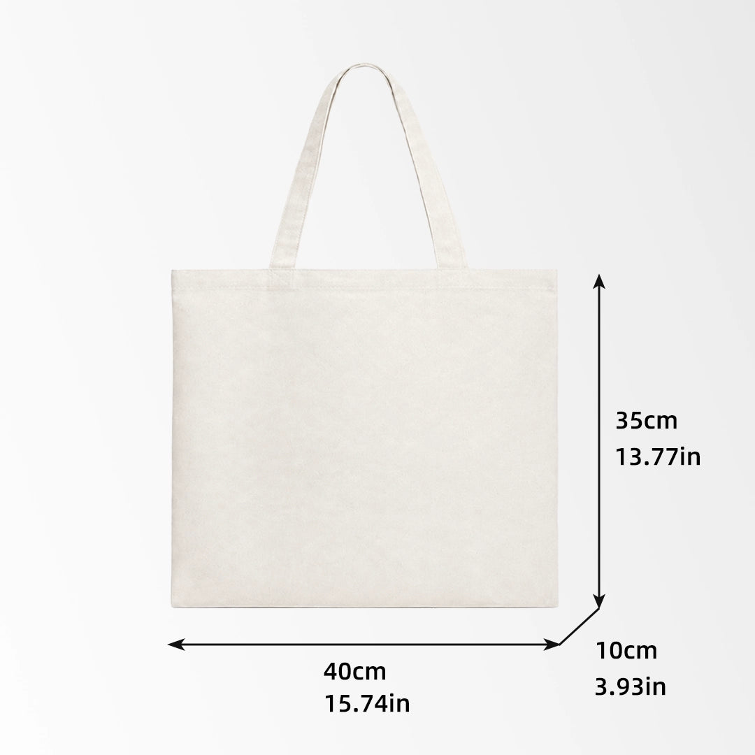 Natural cotton tote bag size view