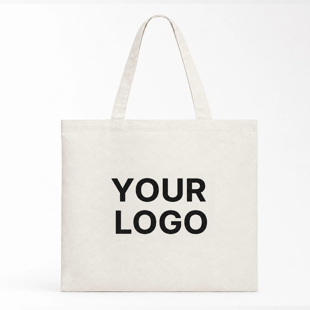 Natural cotton tote bag with custom logo