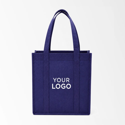 Navy Blue vertical non-woven tote bag custom logo
