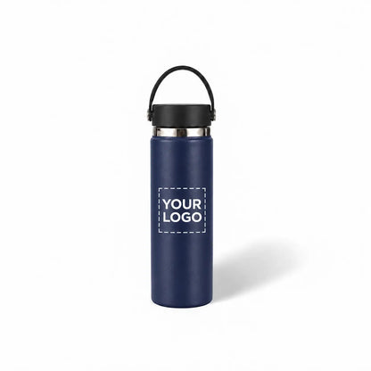 Navy Blue insulated water bottle custom logo