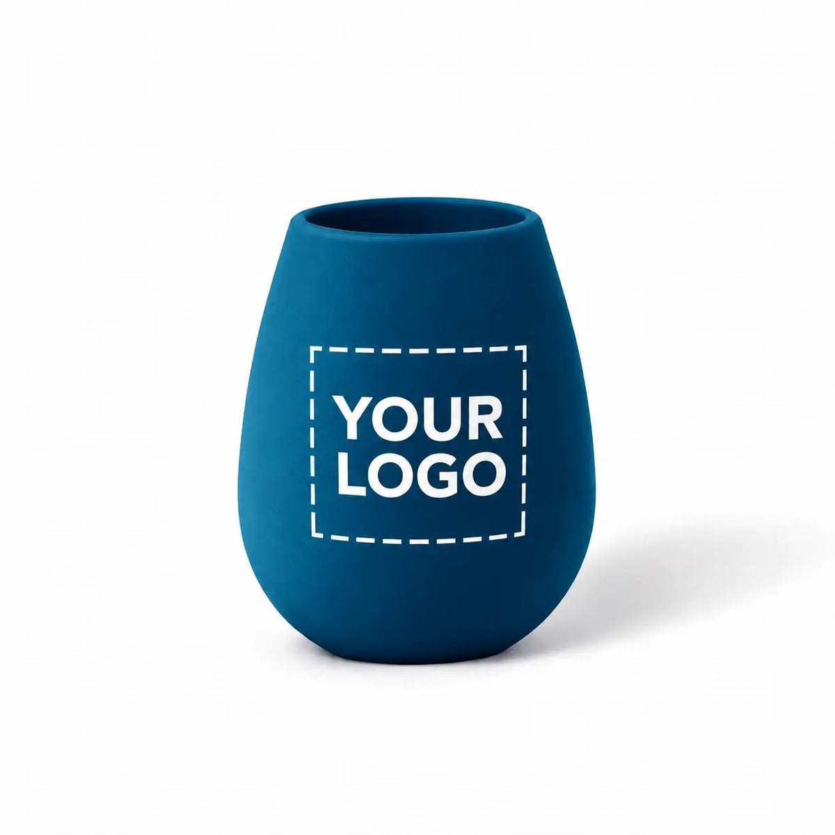 Navy Blue silicone stemless wine tumbler custom logo