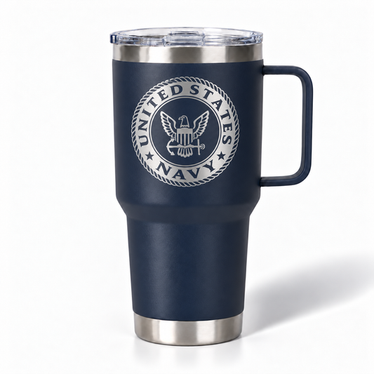 Navy US Navy Engraved 30oz Tumbler With Handle