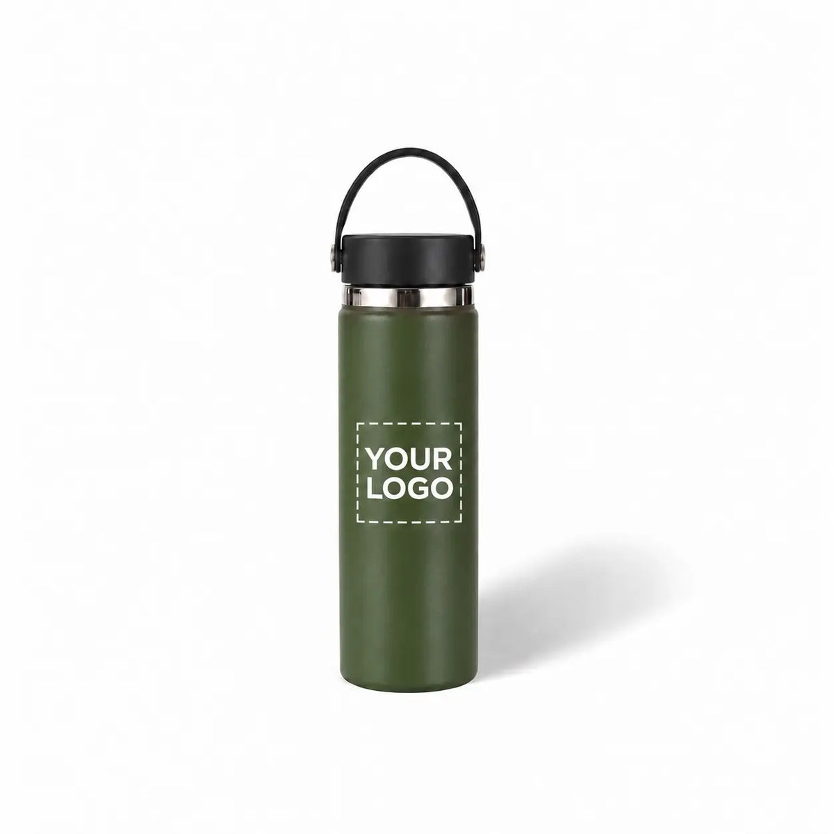Olive Green insulated water bottle custom logo