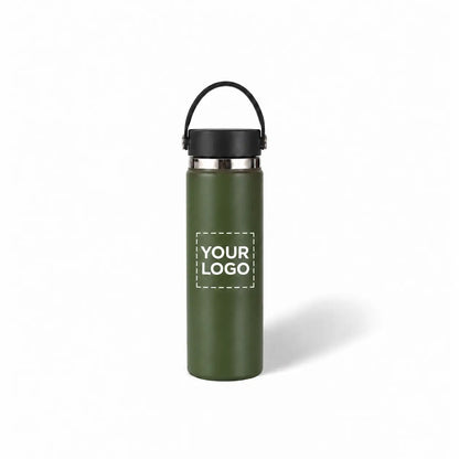 Olive Green insulated water bottle custom logo