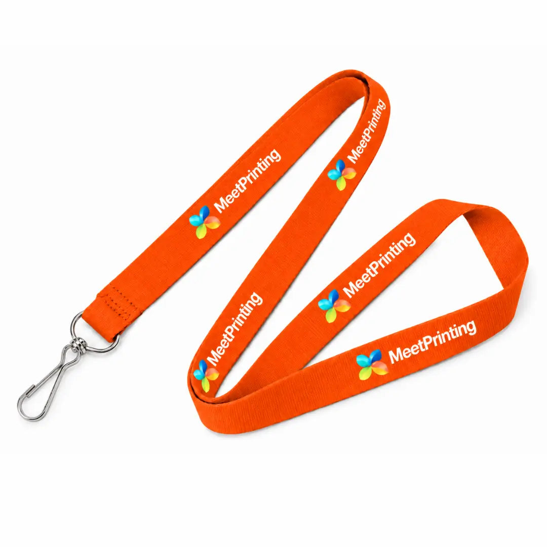 Orange custom lanyard with logo