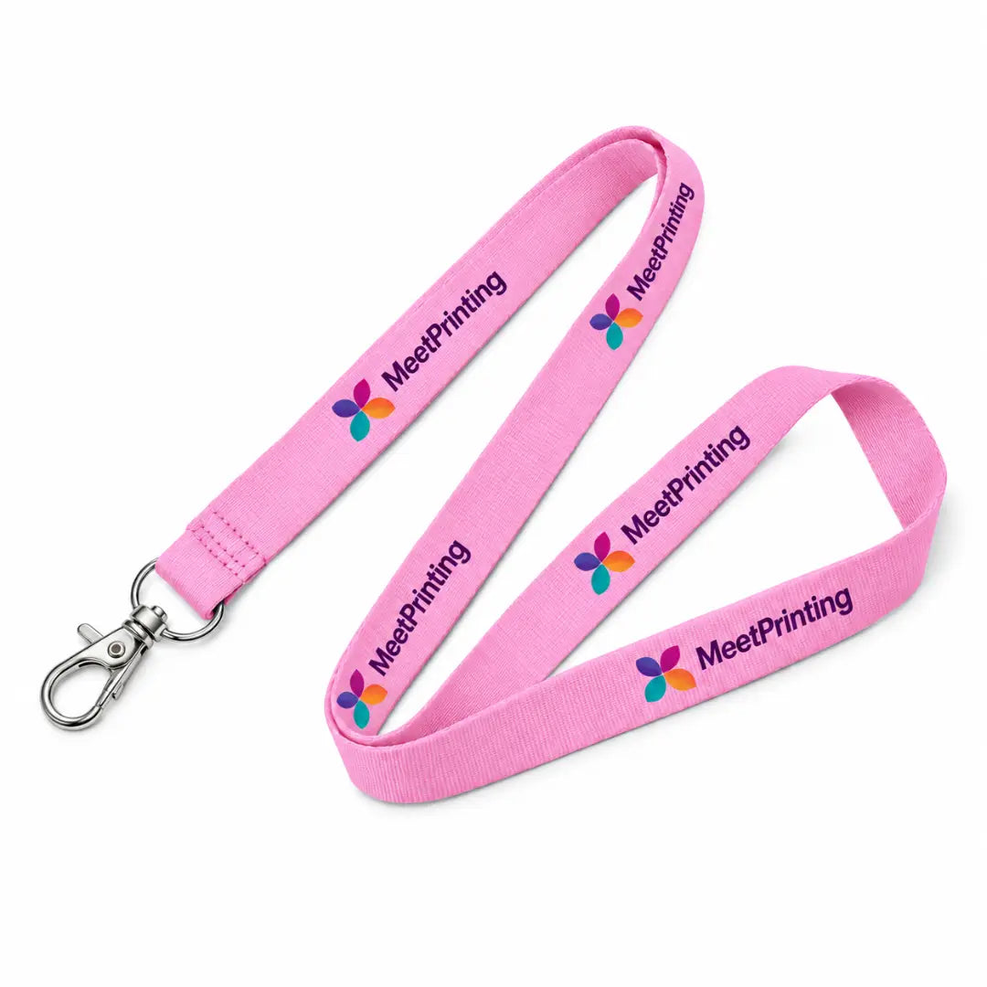 Pink custom lanyard with logo