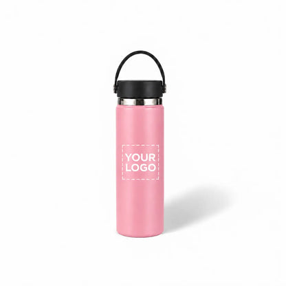 Pink insulated water bottle custom logo