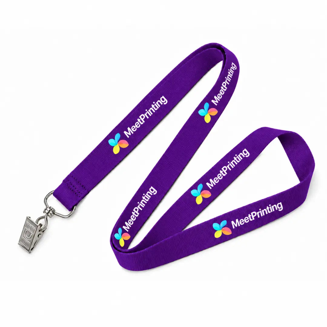 Purple custom lanyard with logo