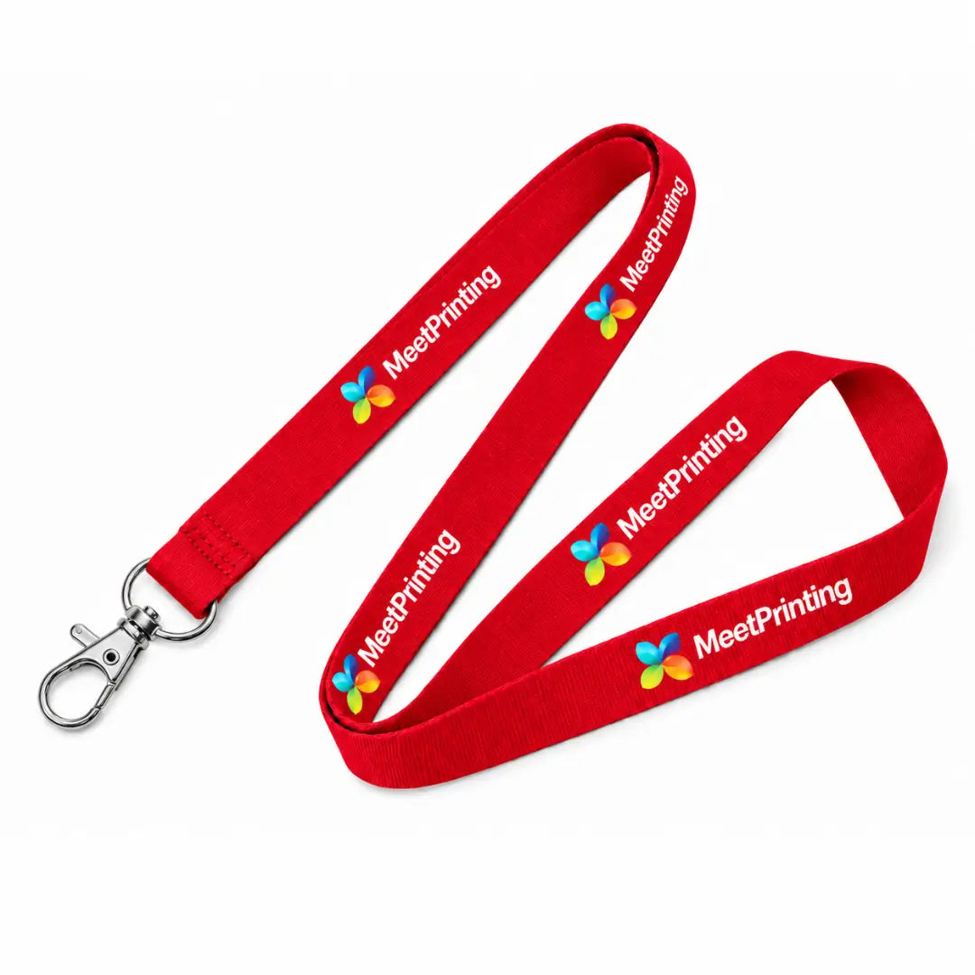 Red custom lanyard with logo