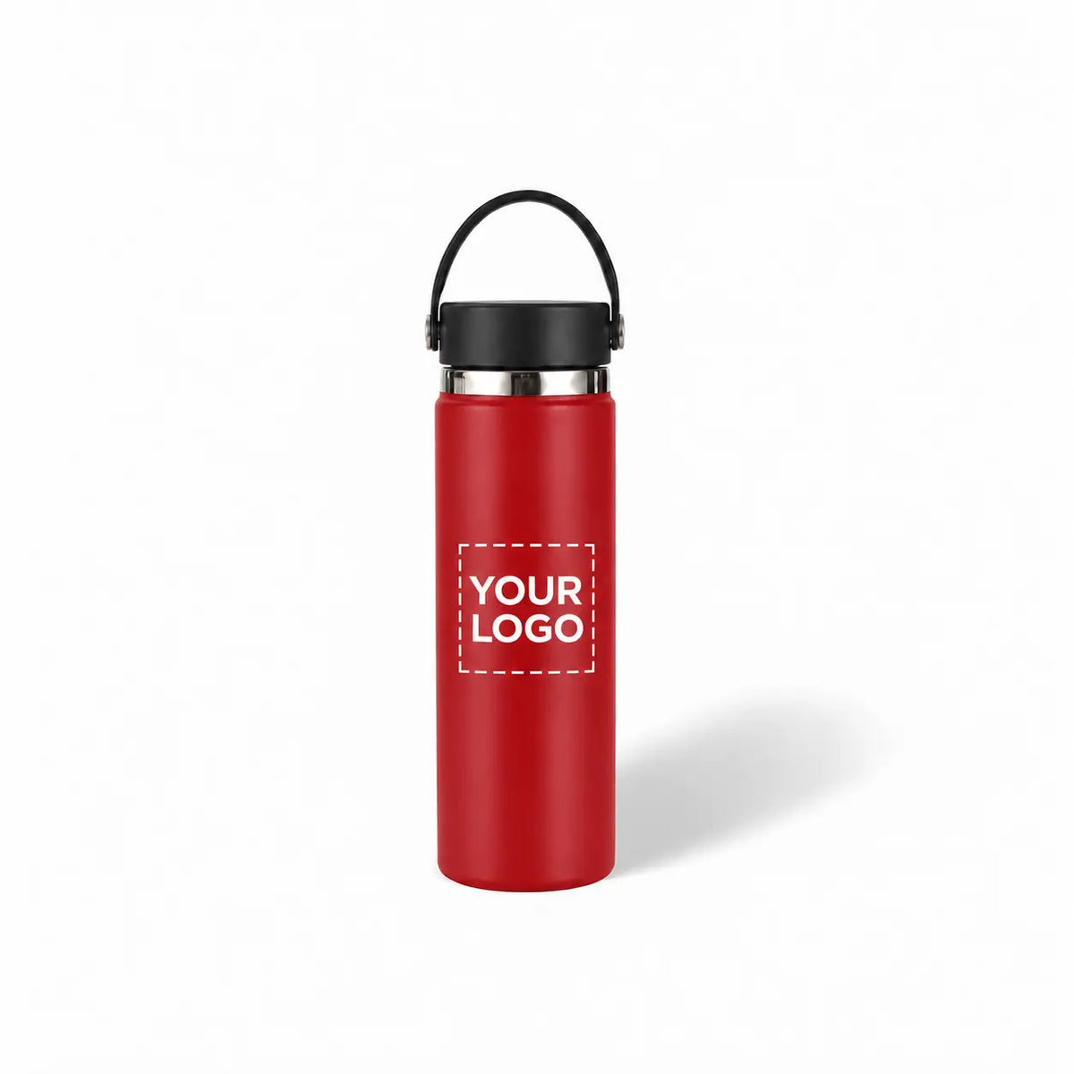 Red insulated water bottle custom logo