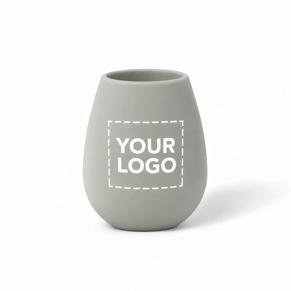 Sage grey silicone stemless wine tumbler custom logo