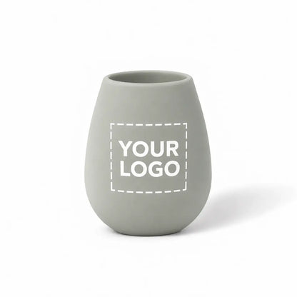 Sage grey silicone stemless wine tumbler custom logo