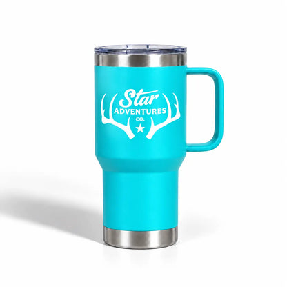 Turquoise Star Adventures Antler Logo Tumbler With Handle
