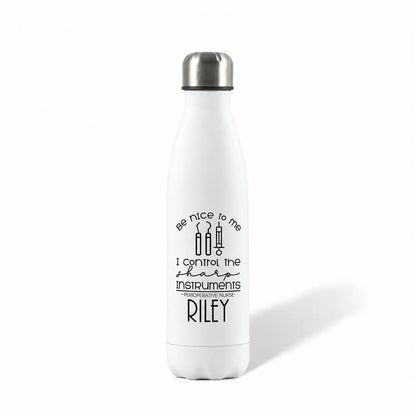 White cola bottle with perioperative nurse quote and Riley name print