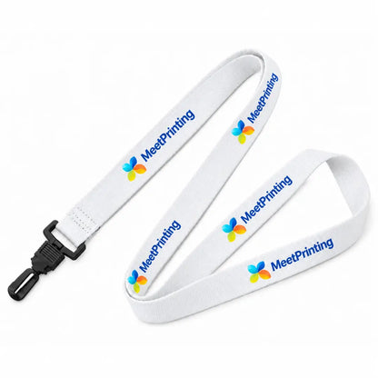 White custom lanyard with logo