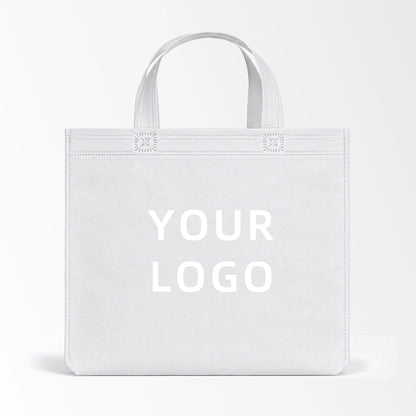White short handle non-woven tote bag custom logo
