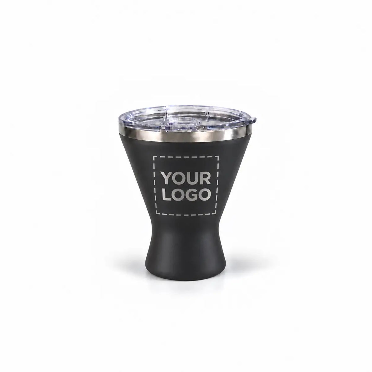 black martini tumbler custom logo